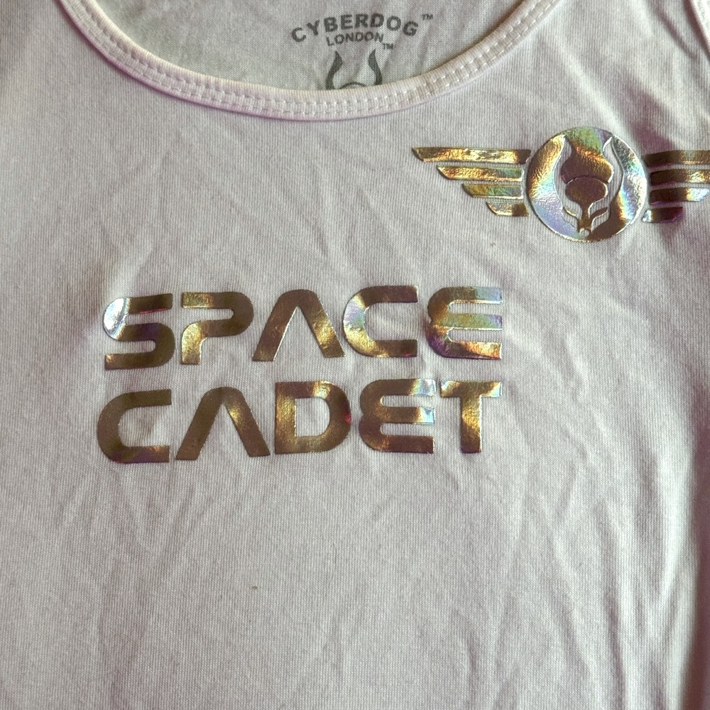 Cyber dog holographic space cadet white tank